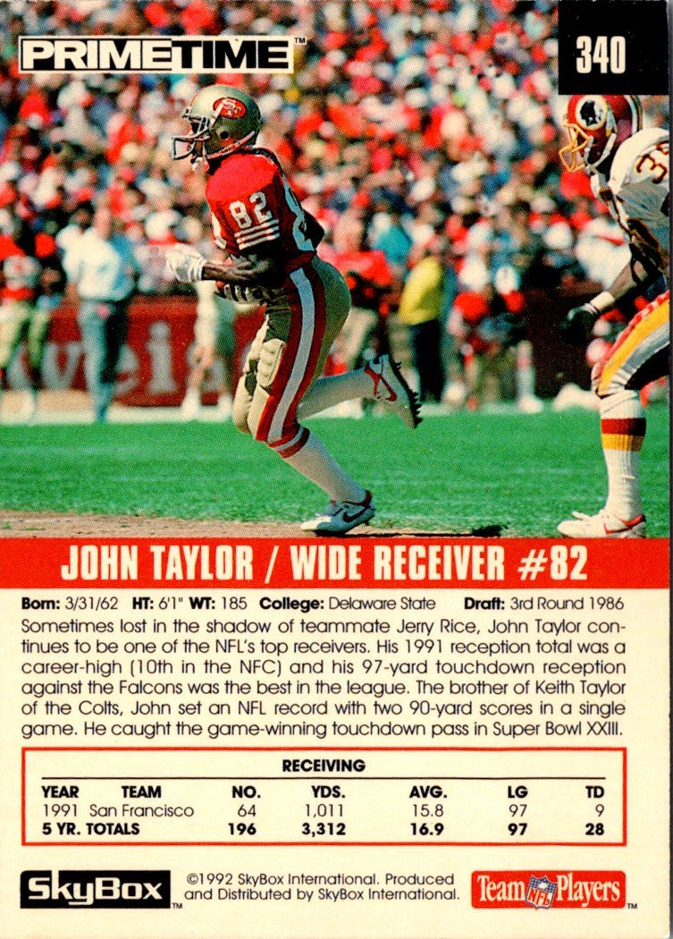 1992 SkyBox Primetime John Taylor