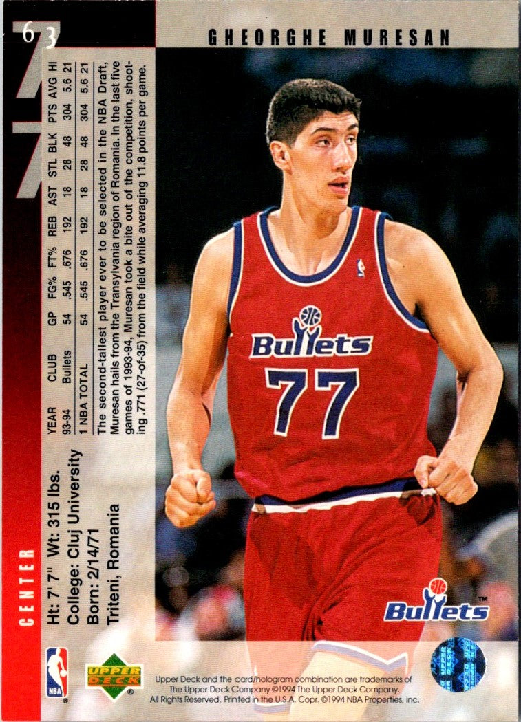 1994 Upper Deck Gheorghe Muresan