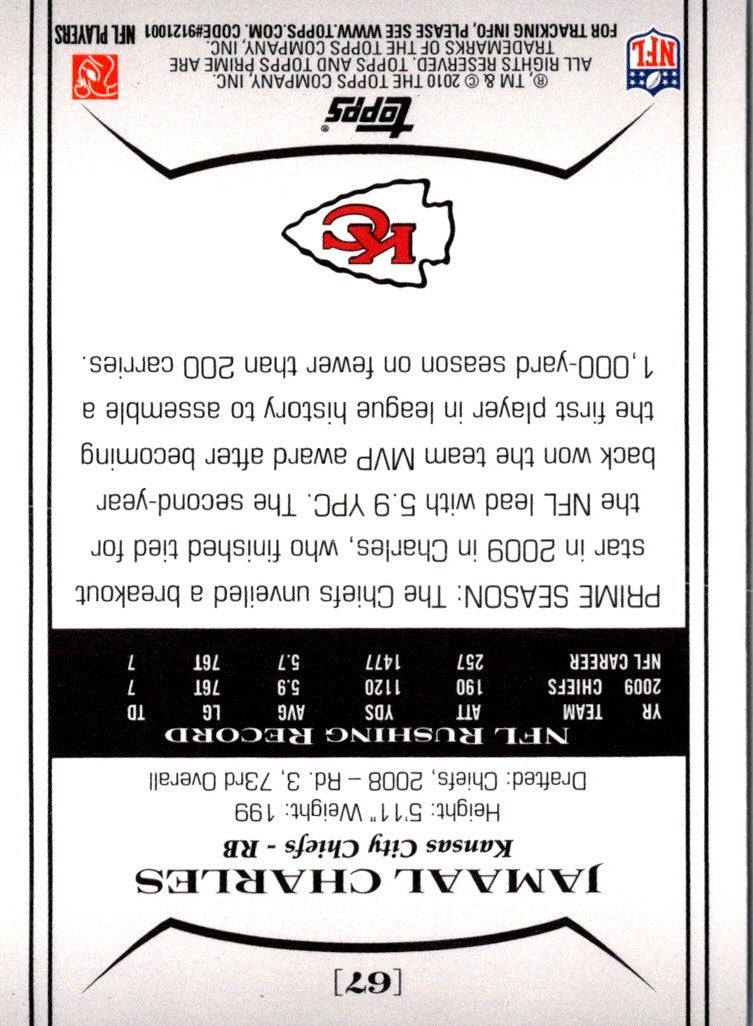 2010 Topps Prime Jamaal Charles