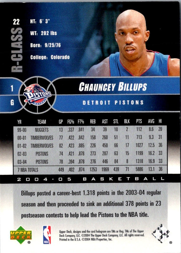 2004 Upper Deck R-Class Chauncey Billups