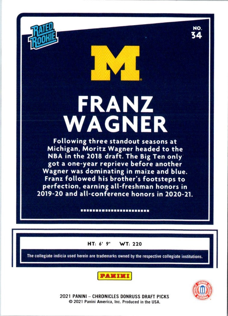 2021 Panini Chronicles Draft Picks Franz Wagner