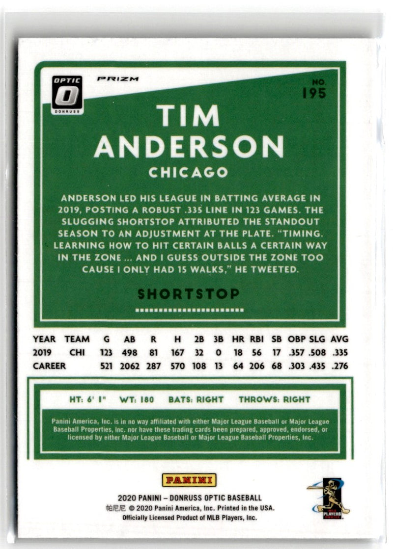 2020 Donruss Optic Tim Anderson