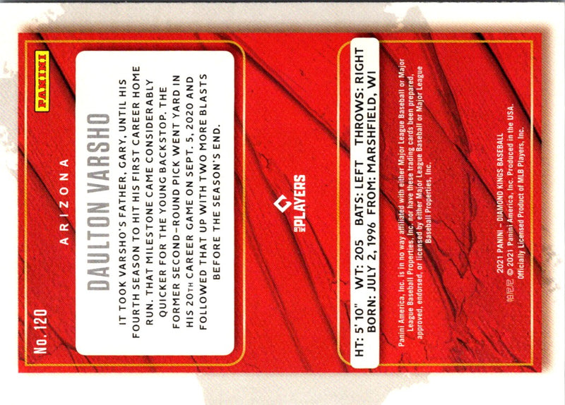 2021 Panini Diamond Kings Red Frame Daulton Varsho