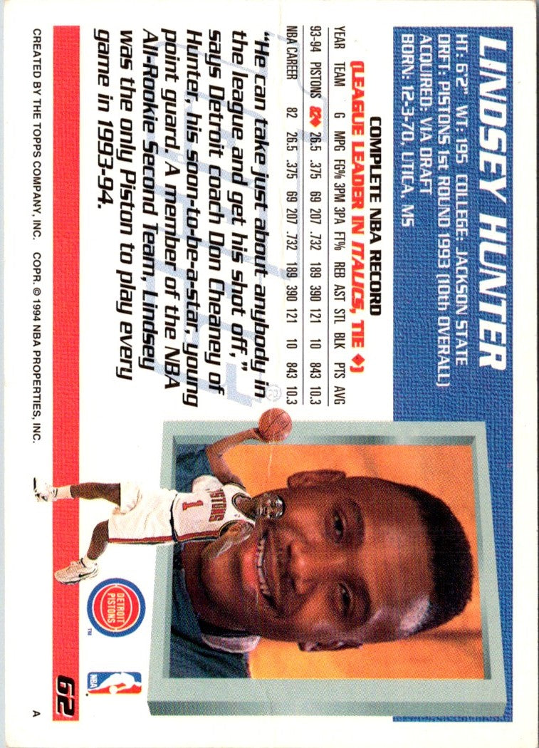 1994 Topps Lindsey Hunter