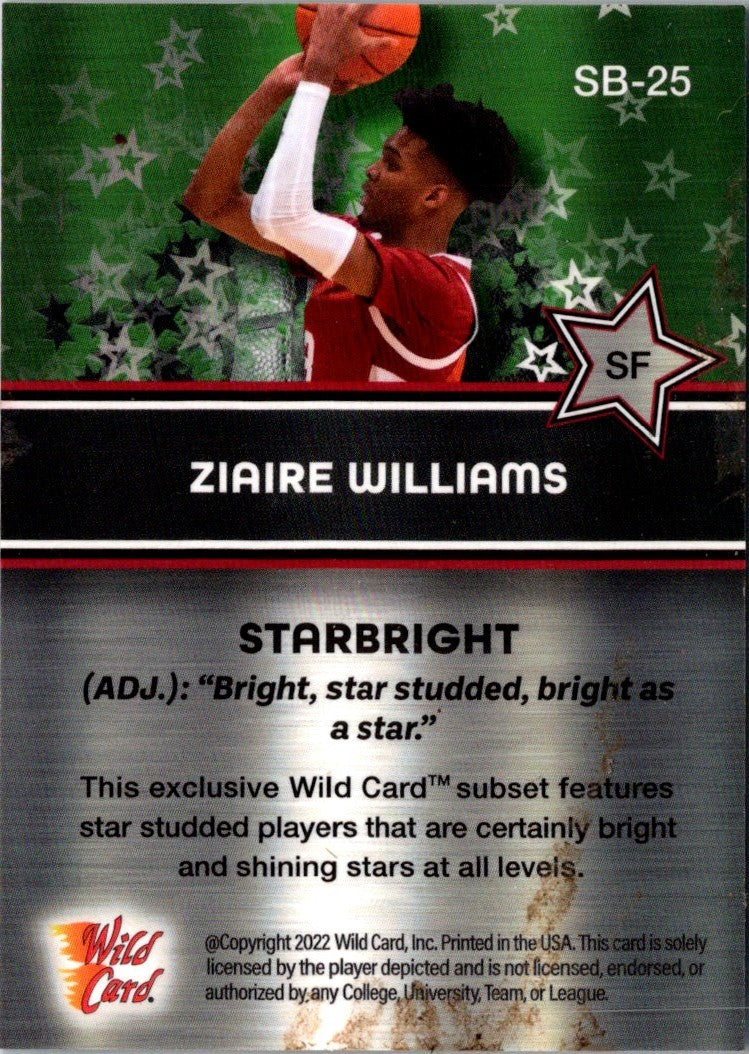 2021 Wild Card Alumination Starbright Ziaire Williams