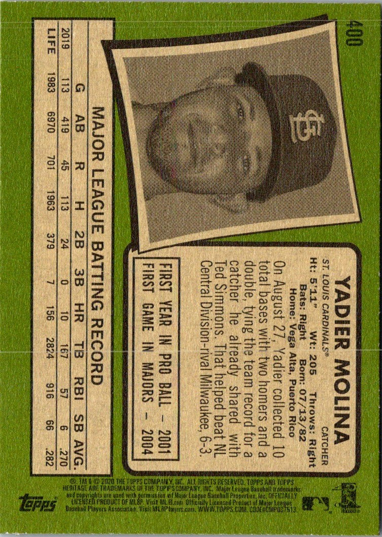 2020 Topps Heritage Yadier Molina