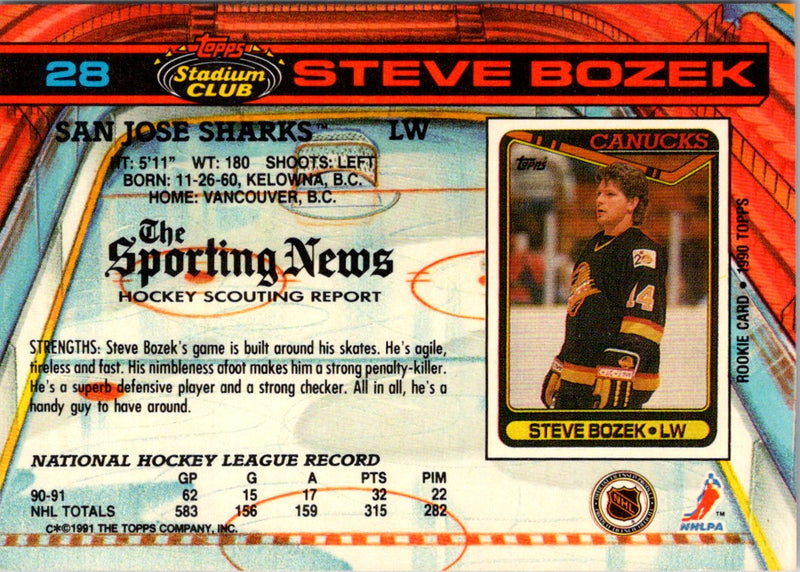 1991 Stadium Club Steve Bozek