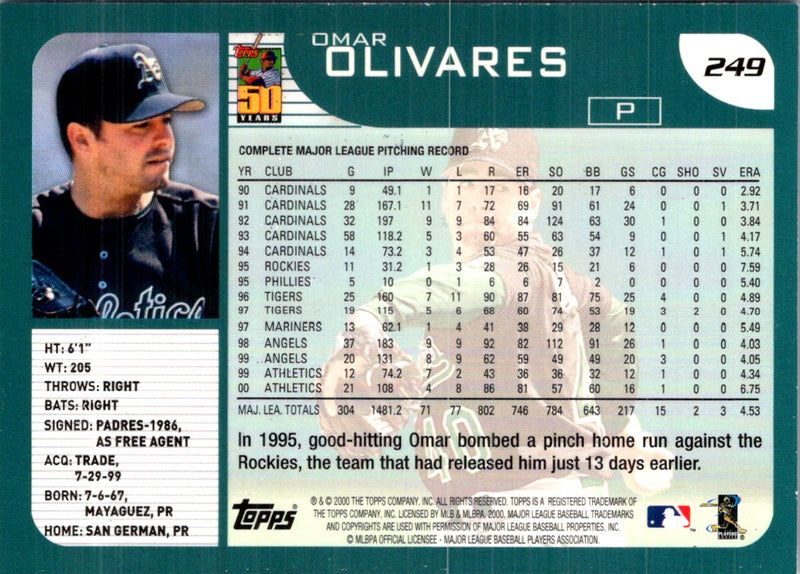 2001 Topps Omar Olivares