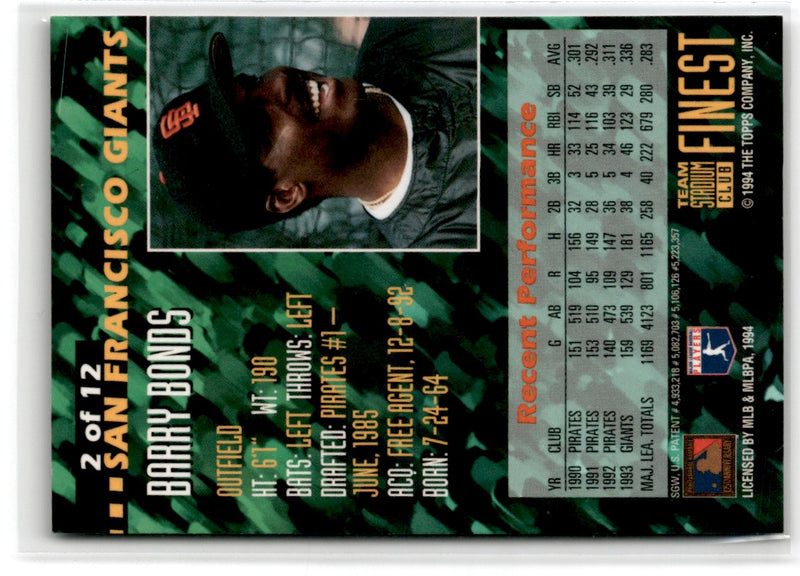 1994 Stadium Club Team Finest Barry Bonds