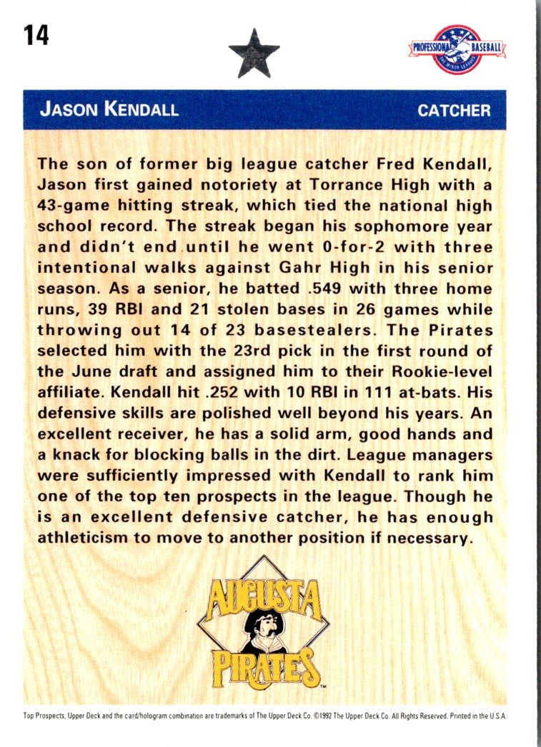 1992 Upper Deck Minors Jason Kendall