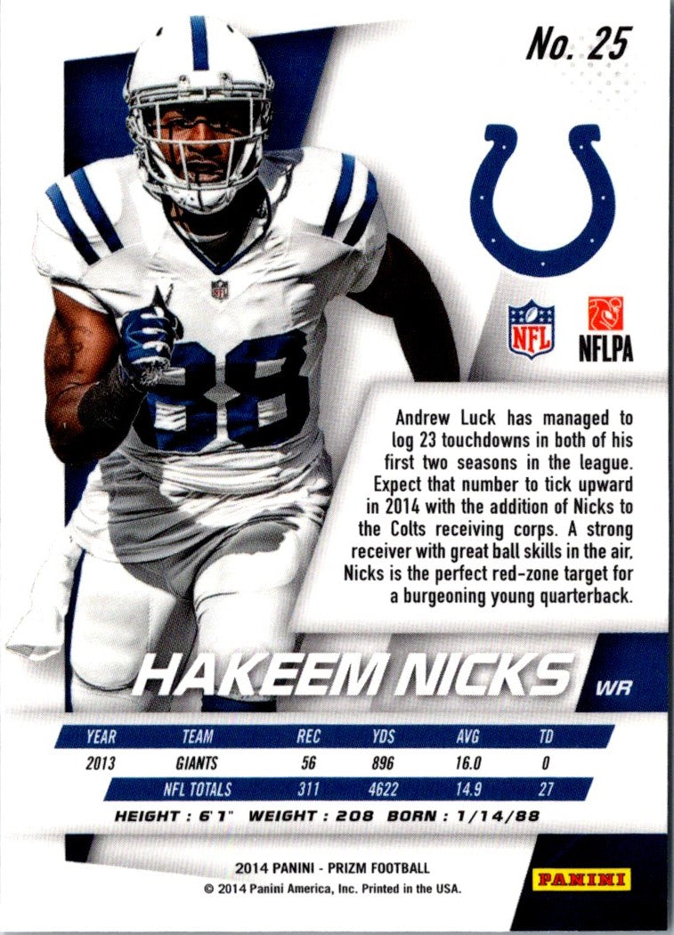 2014 Panini Prizm Hakeem Nicks