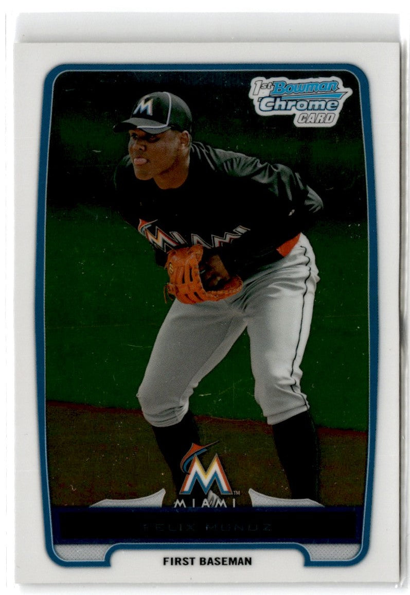 2012 Bowman Chrome Prospects Blue Wave Felix Munoz