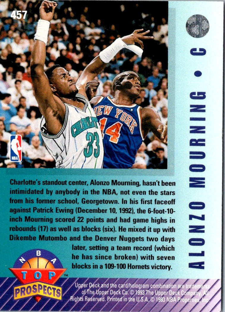 1992 Upper Deck Alonzo Mourning