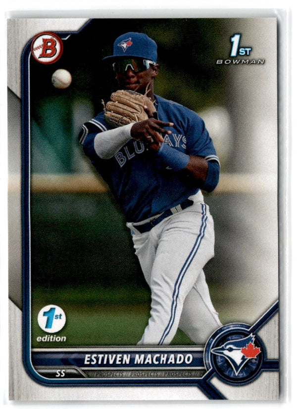 2022 Bowman 1st Edition Sky Blue Foil Estiven Machado #BPPF-12