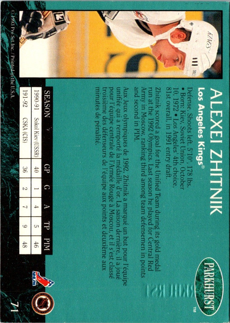 1992 Parkhurst Alexei Zhitnik