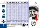 2001 Upper Deck Legends of New York Lou Gehrig
