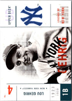 2001 Upper Deck Legends of New York Lou Gehrig #111