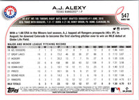 2022 Topps A.J. Alexy #547 Rookie