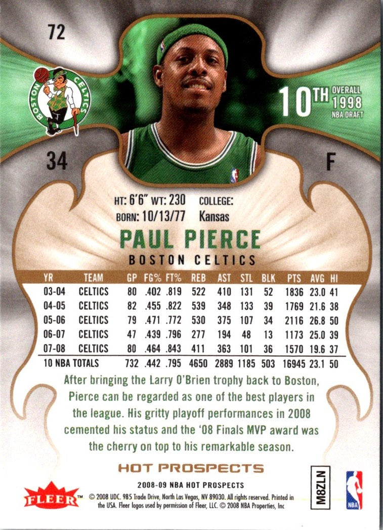 2008 Fleer Hot Prospects Paul Pierce