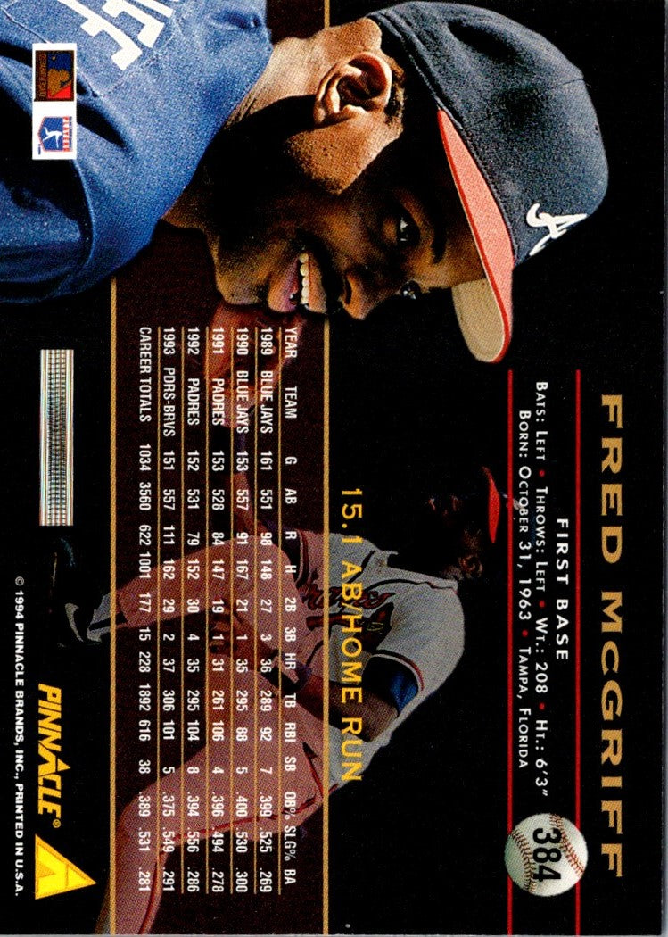 1994 Pinnacle Fred McGriff