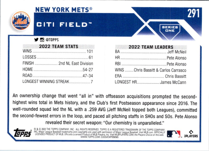 2023 Topps New York Mets