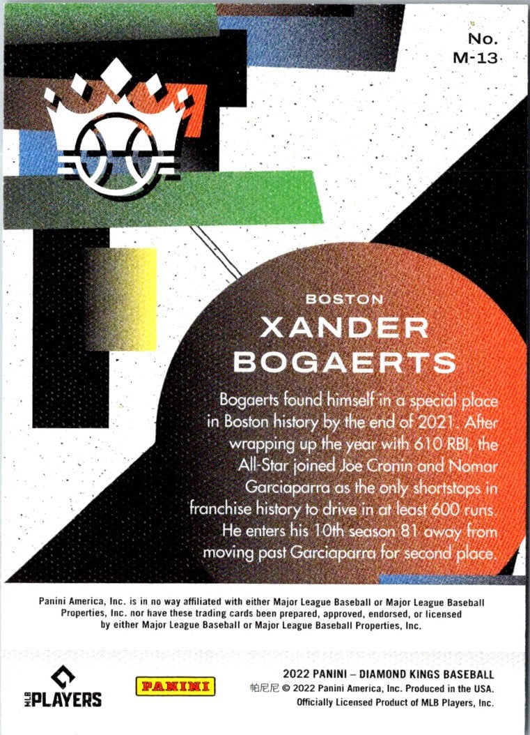 2022 Panini Diamond Kings Maestros Xander Bogaerts