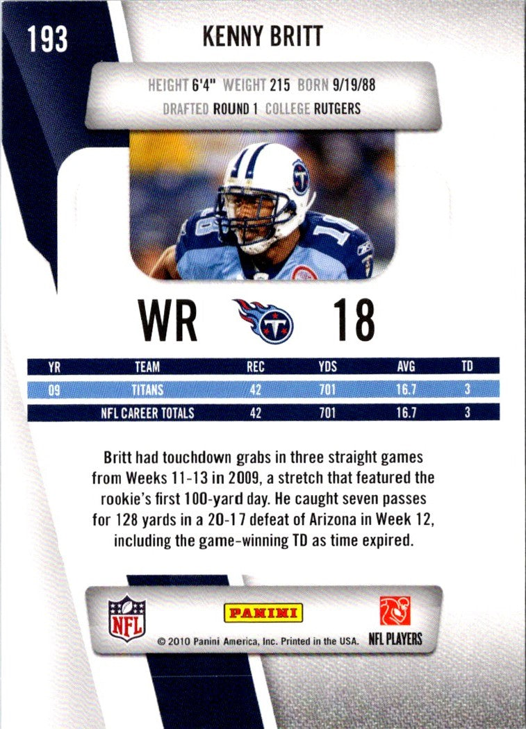 2010 Panini Prestige Kenny Britt