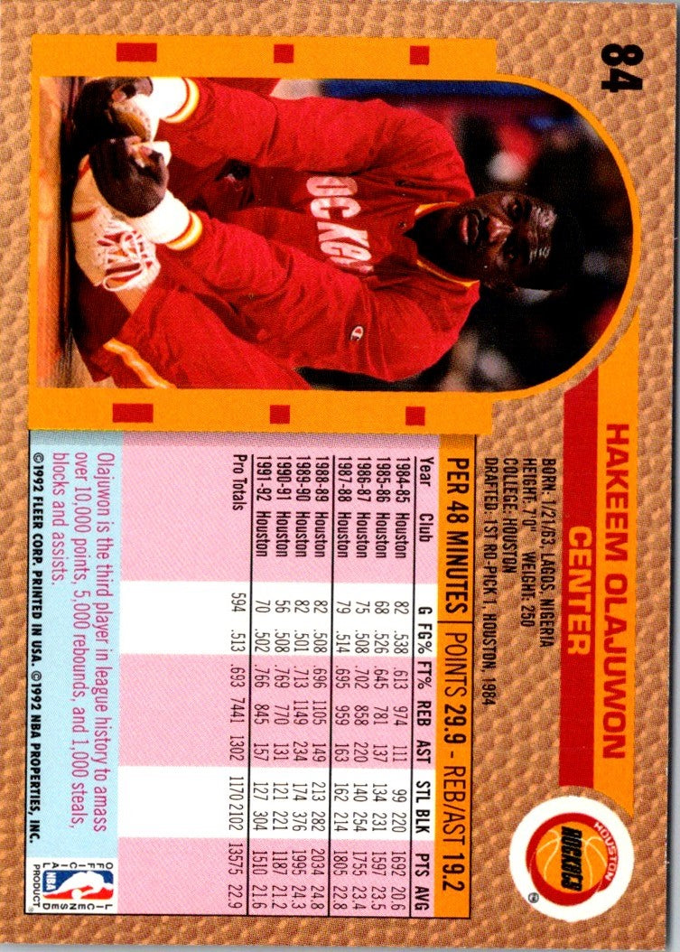 1992 Fleer Hakeem Olajuwon