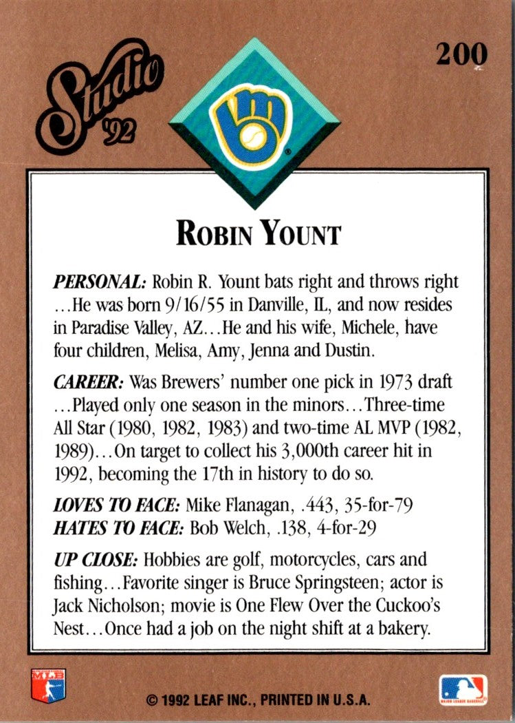 1992 Studio Robin Yount