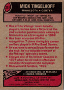 1977 Topps Mick Tingelhoff