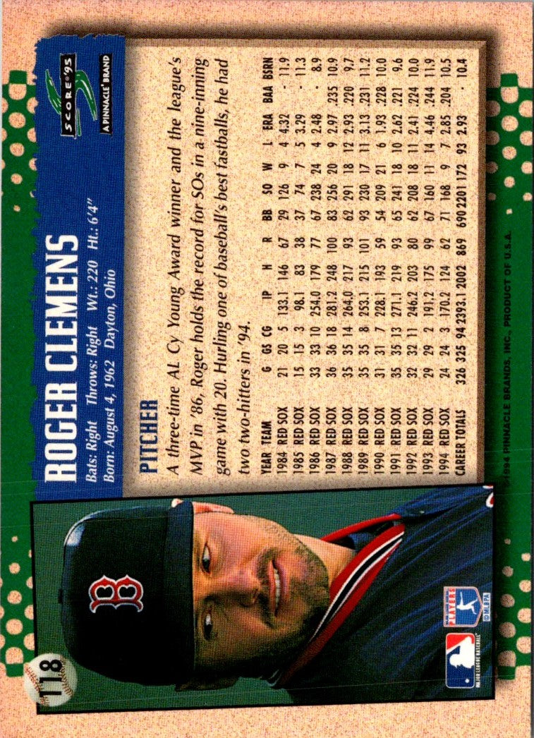 1995 Score Roger Clemens