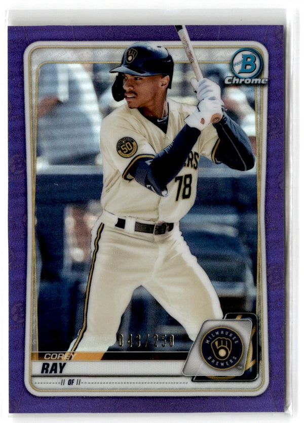 2020 Bowman Chrome Prospects Purple Corey Ray #BCP-248 043/250