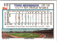 1992 Topps Traded Todd Benzinger #11T
