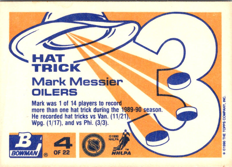 1990 Bowman Hat Tricks Mark Messier