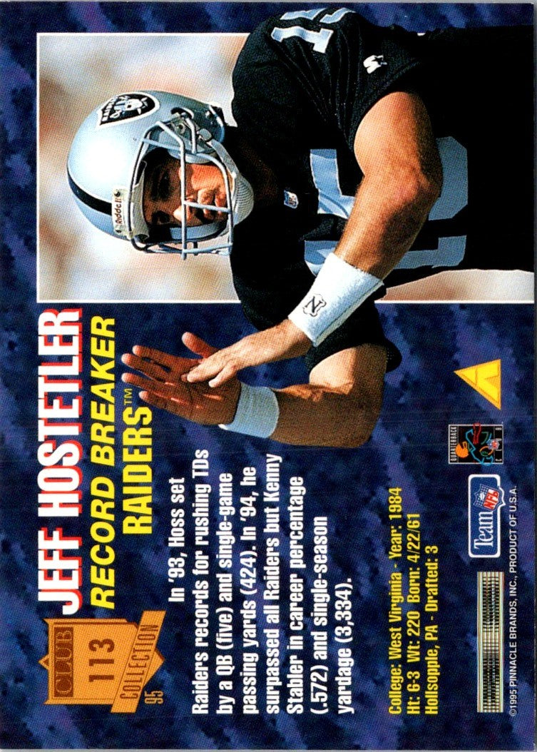 1995 Pinnacle Club Collection Jeff Hostetler