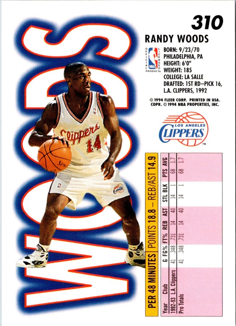 1993 Fleer Randy Woods