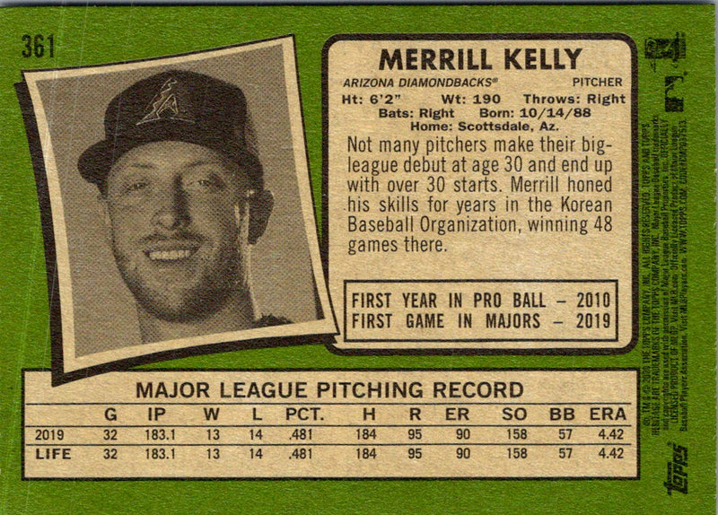 2020 Topps Heritage Merrill Kelly