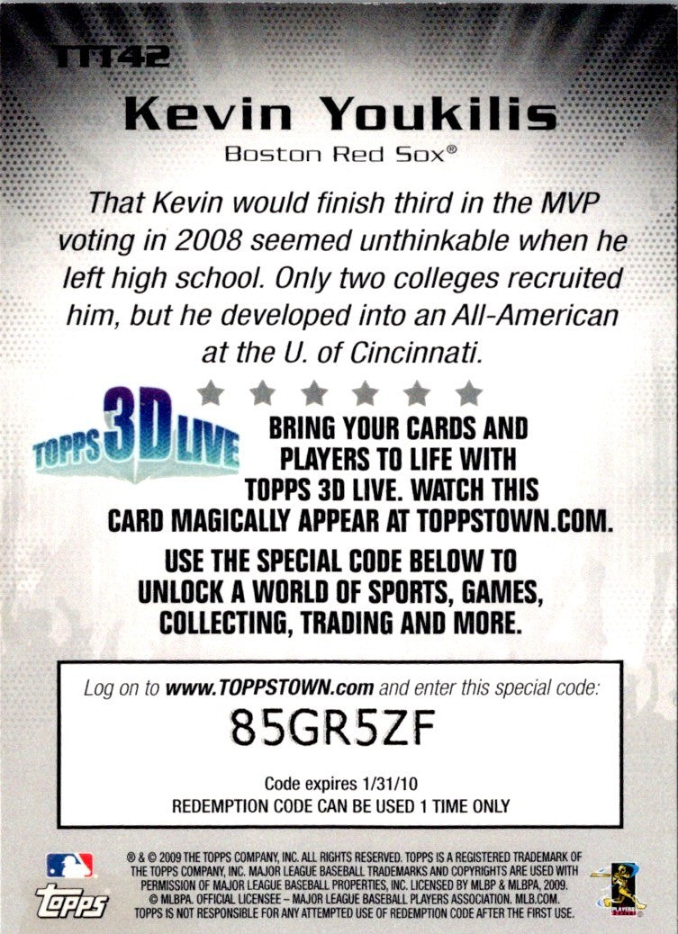 2009 Topps Ticket to ToppsTown Kevin Youkilis