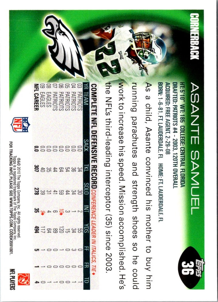 2010 Topps Asante Samuel