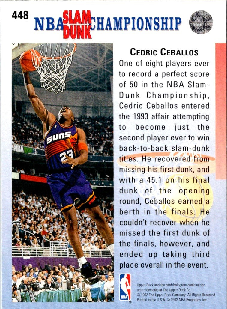 1992 Upper Deck Cedric Ceballos