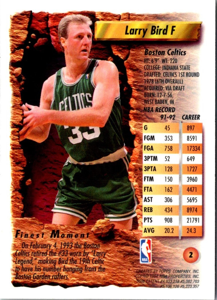 1994 Boston Celtics Tribute Larry Bird