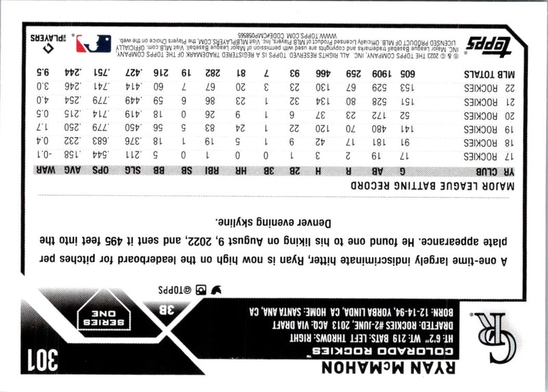 2023 Topps Gold Ryan McMahon