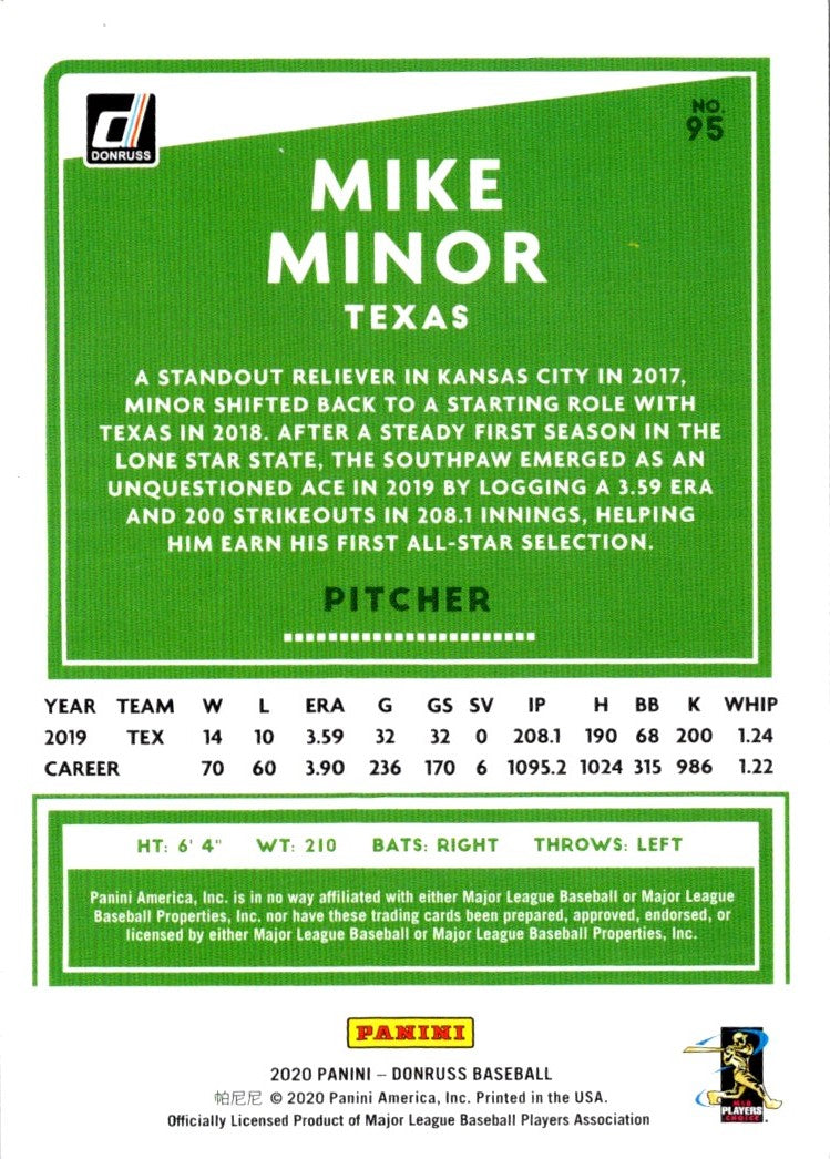 2020 Donruss Holo Orange Mike Minor