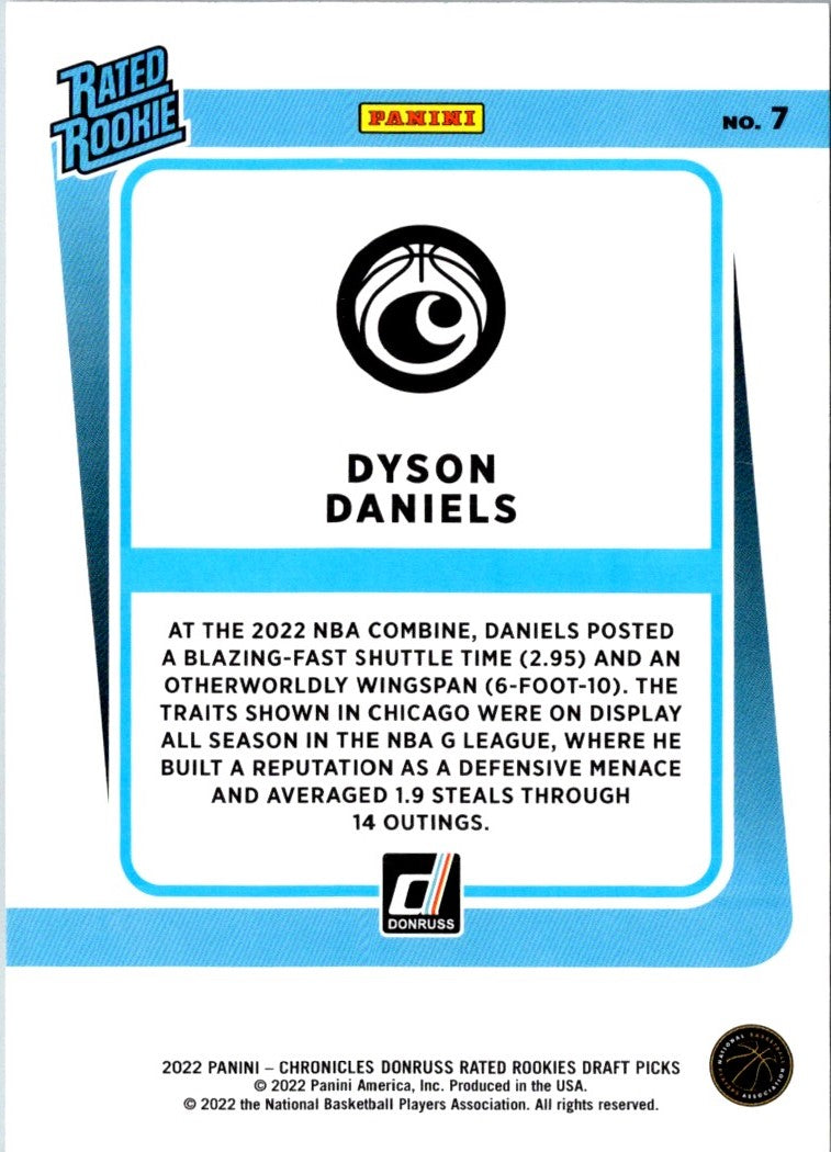 2022 Panini Chronicles Draft Picks Donruss Optic Rated Rookie Dyson Daniels