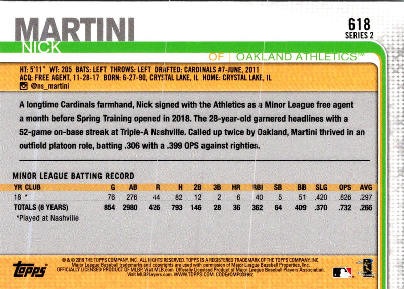 2019 Topps Nick Martini