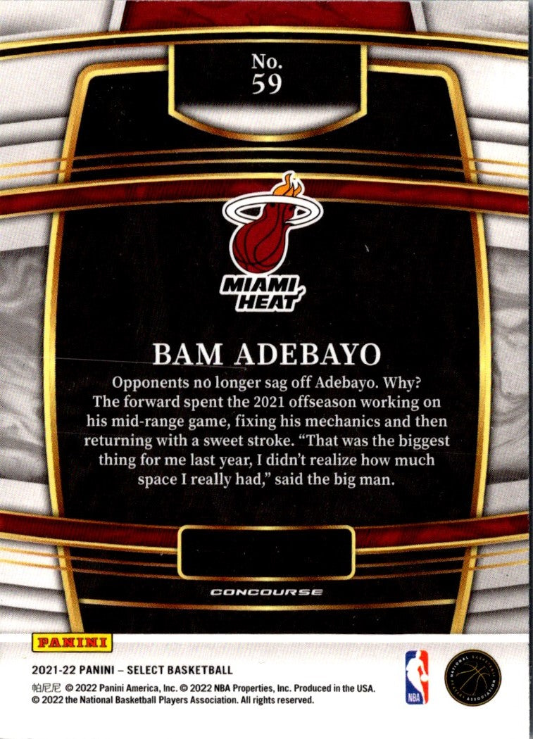 2021 Panini Select Bam Adebayo