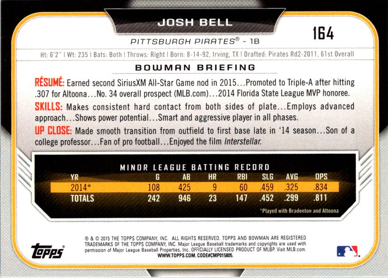 2015 Bowman Draft Picks & Prospects Josh Bell