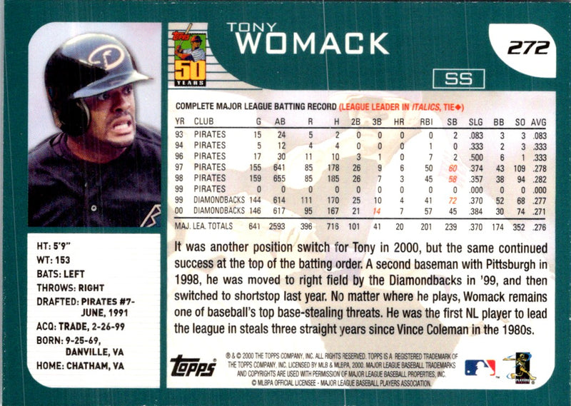 2001 Topps Tony Womack