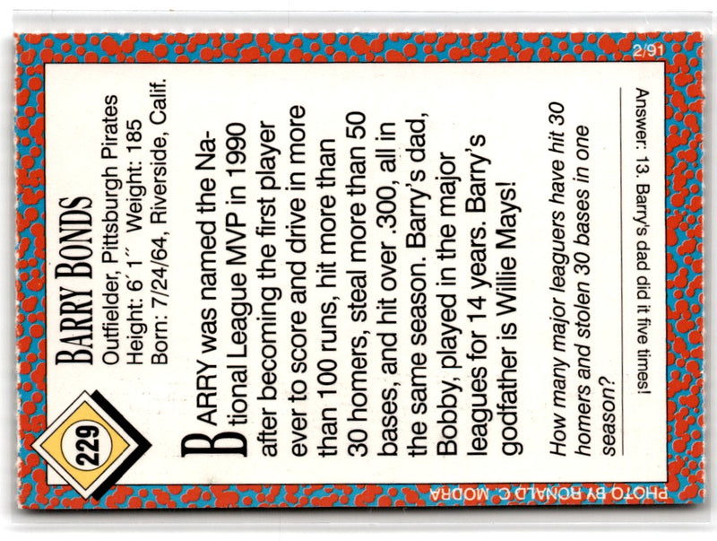 1990 Star Barry Bonds Barry Bonds