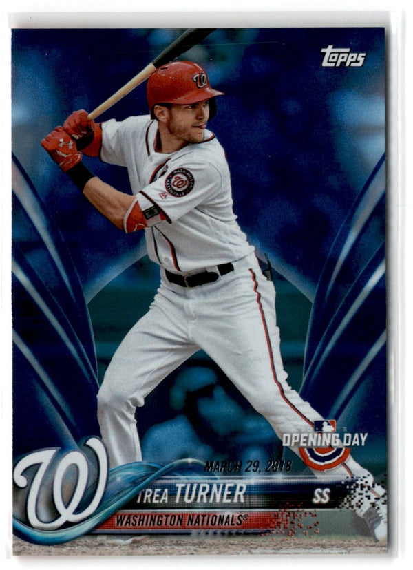 2018 Topps Opening Day Edition Blue Foil Trea Turner #110